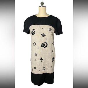 Black and Cream Patterned Dress